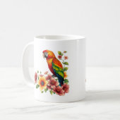 Mug Perroquet Tropical et Fleurs (Devant gauche)