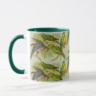 Mug Perroquet turquoise vintage