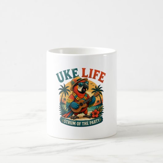Mug Perroquet Uke Life – Île Ukulele Oiseau (Centre)