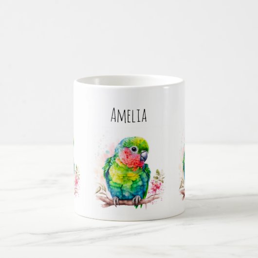 Mug Perroquet vert - Bébé mignon oiseau (Centre)
