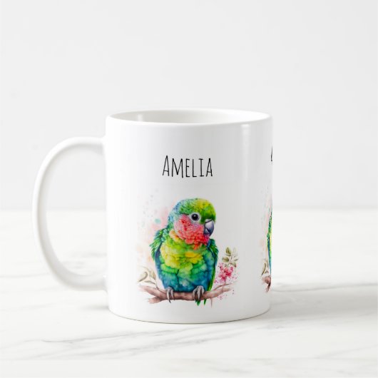 Mug Perroquet vert - Bébé mignon oiseau (Gauche)