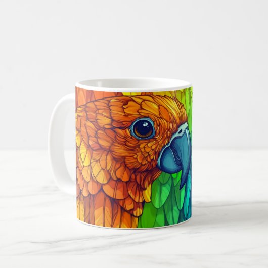 Mug perroquet vibrant et coloré (Devant gauche)