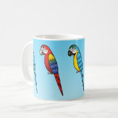 Mug Perroquets Aras de Dessin Animé Mignons (Devant gauche)