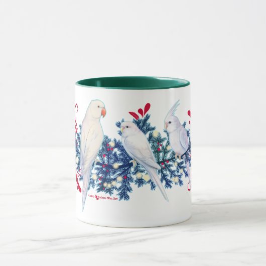 Mug Perroquets blancs de Noël (Centre)