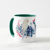 Mug Perroquets blancs de Noël (Devant gauche)