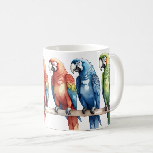 Mug Perroquets dans une rangée (Devant droit)