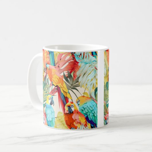 Mug Perroquets de papier de recouvrement (Devant gauche)