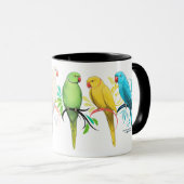 Mug Perroquets de Ringneck d'Indien (Devant droit)