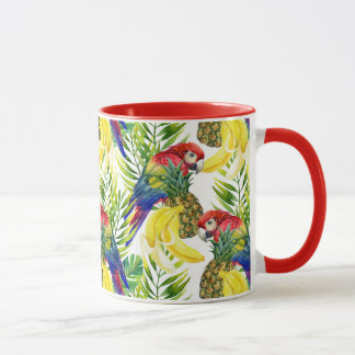 Mug Perroquets Et Fruits Tropicaux