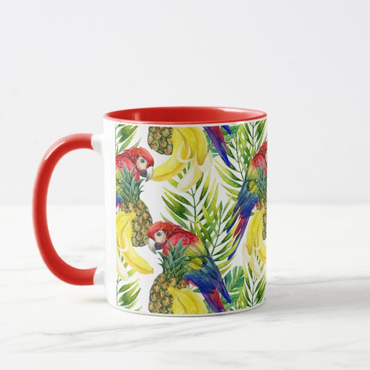 Mug Perroquets Et Fruits Tropicaux (Gauche)