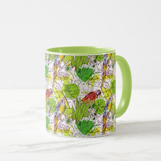 Mug Perroquets tropicaux (Devant droit)