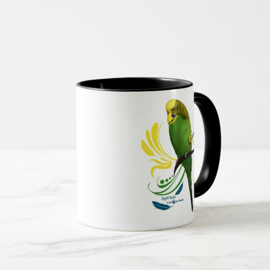 Mug Perruche anglaise verte (Devant droit)