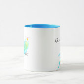 Mug Perruche Bouledogue Aquarelle Bleue (Centre)