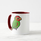 Mug perruche Rouge-masquée (Devant gauche)