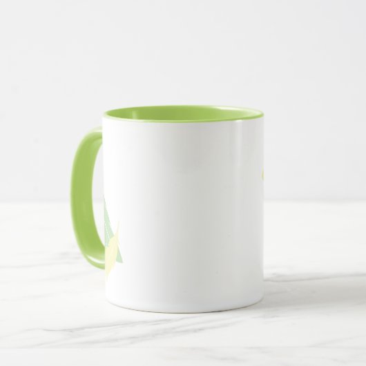 Mug Perruche verte en pastel (Devant gauche)