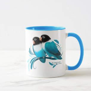 Mug Perruches masquées par bleu