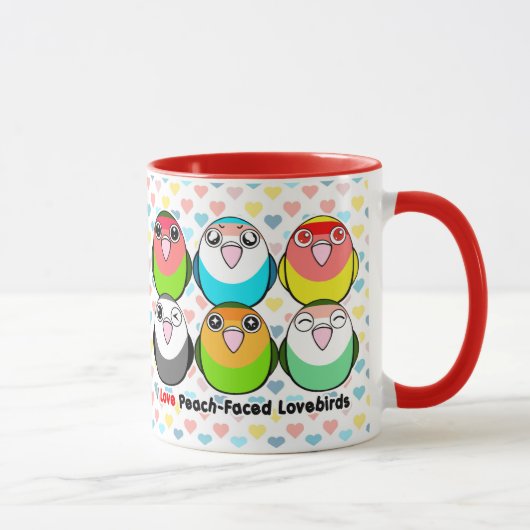 Mug perruches Pêche-faites face (Droite)