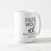 Mug Personalisé Papa Wolf Nature Silhouette (Devant droit)