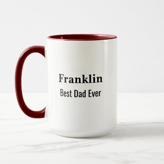 Mug Personalised Best Dad Ever Monogrammed (Gauche)
