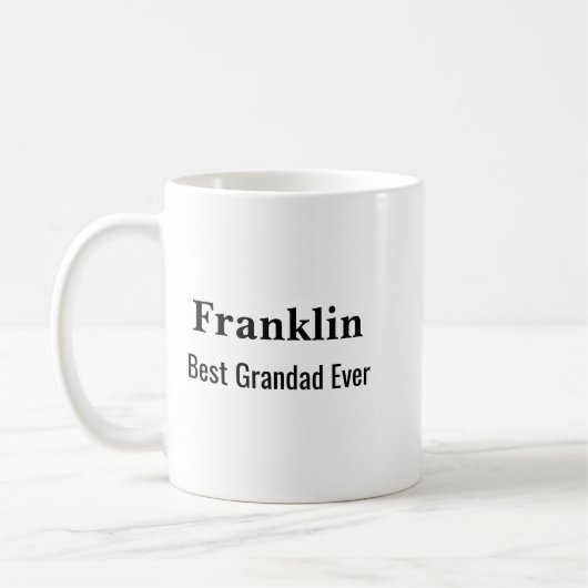 Mug Personalised Best Grandad Ever Monogrammed (Gauche)