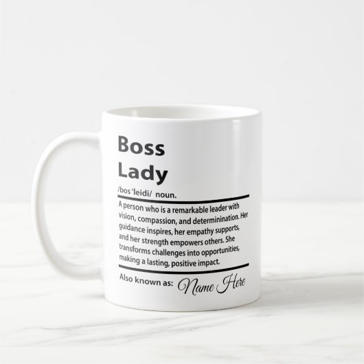 Mug Personalised Boss Lady Definition (Gauche)