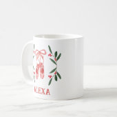 Mug Personalised Botanical Cute Ballet Shoes Christmas (Devant gauche)