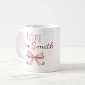 Mug Personalised Cute ribbon coquette future Mrs  (Devant gauche)