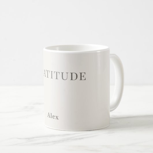 Mug Personalised Gratitude – Minimal Typography Design (Devant droit)