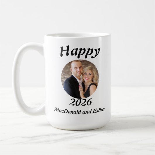Mug Personalised Modern Happy 2026 photo (Gauche)