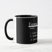Mug “Personalised Name Grey Satin Coffee Mug” (Gauche)