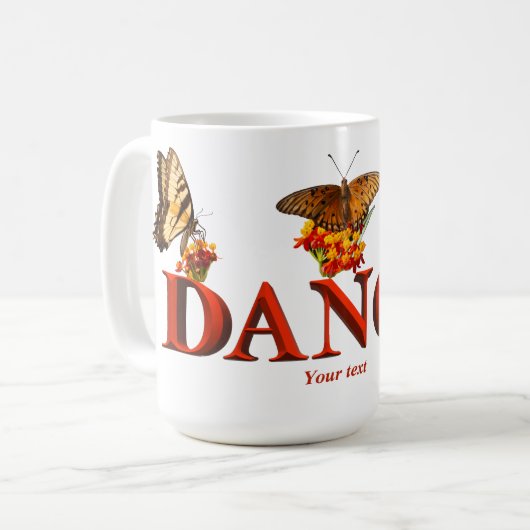Mug Personalize Dance sign with butterflies  (Devant gauche)