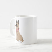 Mug Personalize Love You Cute Dog Cartoon White Simple (Devant gauche)