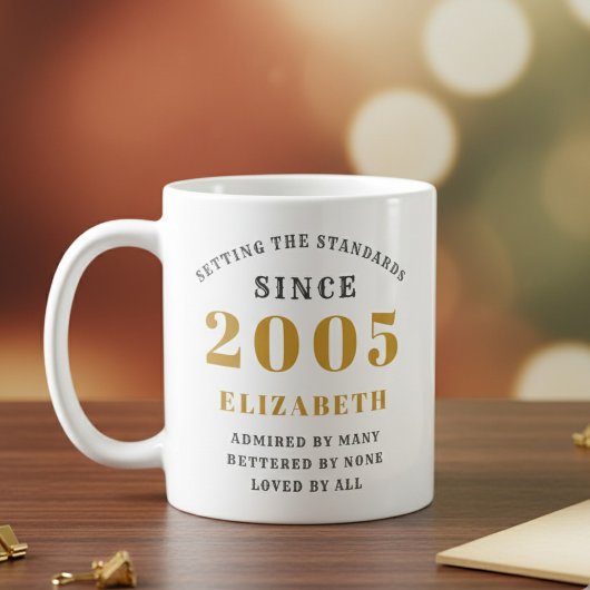 Mug Personalized 21st Birthday 2005 Add Name Elegant