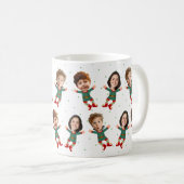 Mug Personalized 3 Photos Face Funny Christmas Elf Kid (Devant droit)