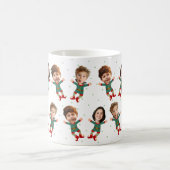 Mug Personalized 3 Photos Face Funny Christmas Elf Kid (Centre)