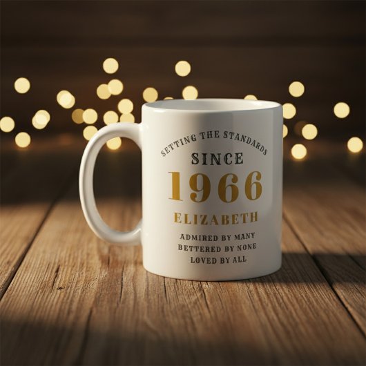 Mug Personalized 60th Birthday 1966 Add Name Elegant