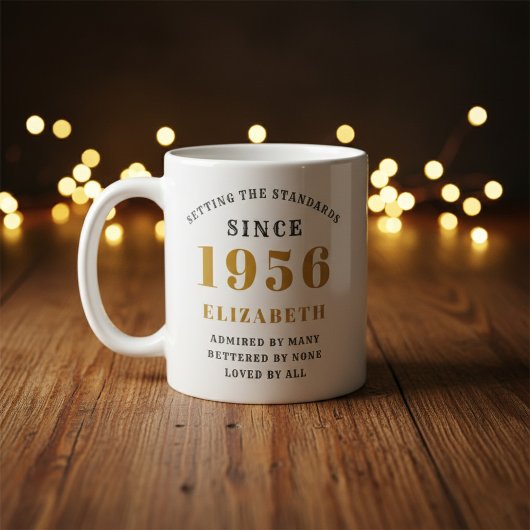 Mug Personalized 70th Birthday 1956 Add Name Elegant