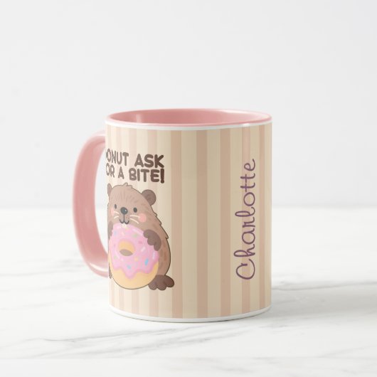 Mug Personalized A fun play on words Castor & Dona (Devant gauche)