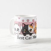 Mug Personalized Adorable Cartoon Cat Coffee Cup (Devant gauche)