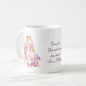 Mug Personalized Angel Initial A with Heart Pattern (Devant gauche)