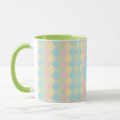 Mug Personalized Argyle spring pastel colored pattern (Gauche)
