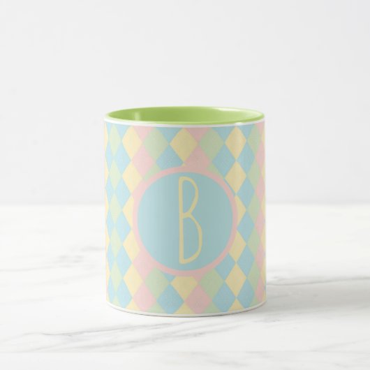 Mug Personalized Argyle spring pastel colored pattern (Centre)