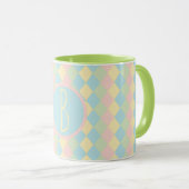 Mug Personalized Argyle spring pastel colored pattern (Devant droit)