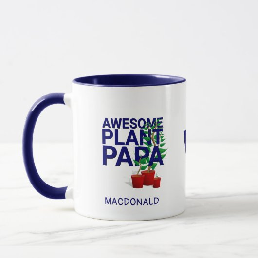 Mug Personalized AWESOME PLANT PAPA Monogram (Gauche)