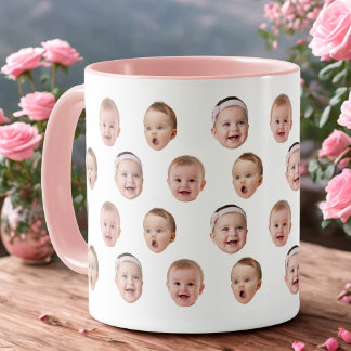 Mug Personalized Baby Photo Coffee Mug, 3 Faces