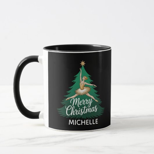 Mug Personalized Ballerina ballet dancer christmas (Gauche)