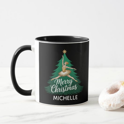 Mug Personalized Ballerina ballet dancer christmas  (Avec donut)