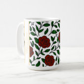 Mug Personalized Beauty and Beast Garden Rose Name Red (Devant gauche)