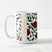 Mug Personalized Beauty and Beast Garden Rose Name Red (Gauche)