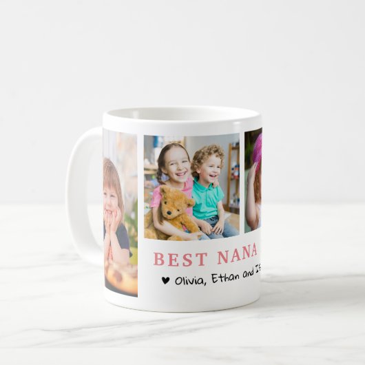 Mug Personalized Best Nana Ever 4 Photo Collage   (Devant gauche)